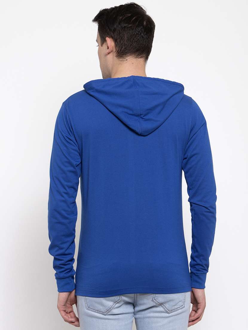 hooded neck solid t-shirt - 18628040 - Standard Image - 2