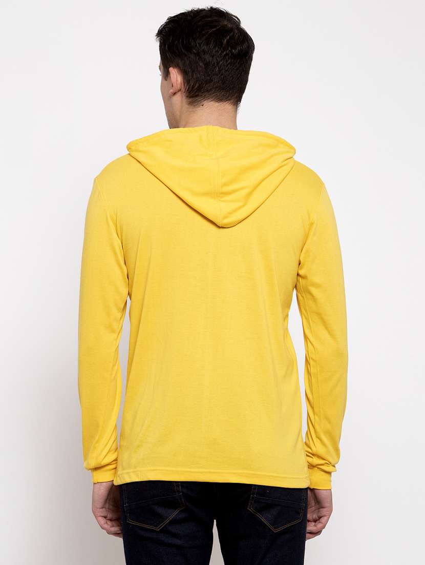 hooded neck solid t-shirt - 18628041 - Standard Image - 2