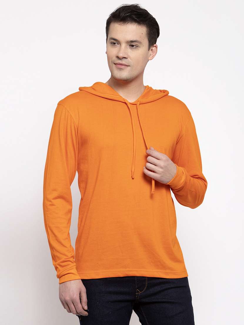 hooded neck solid t-shirt