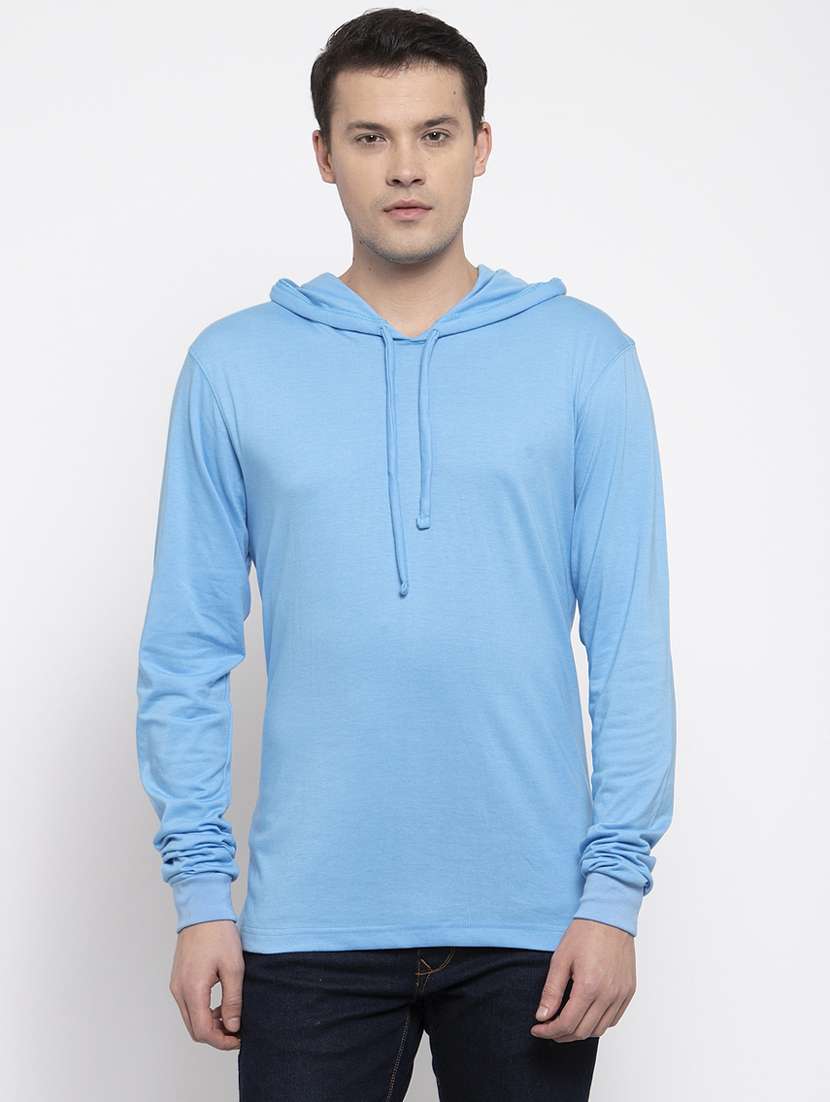 hooded neck solid t-shirt