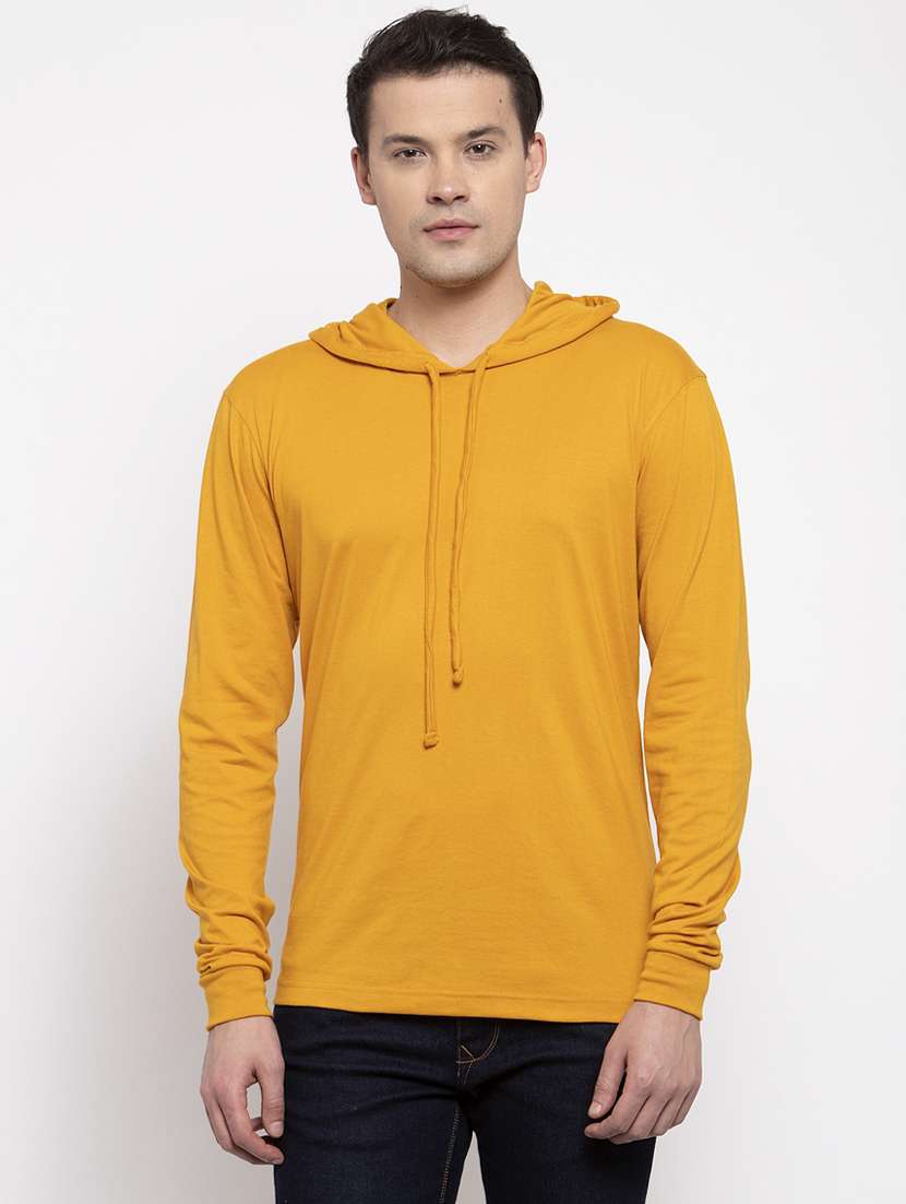 hooded neck solid t-shirt