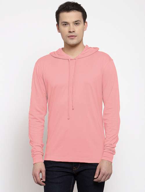 hooded neck solid t-shirt - 18628047 - Standard Image - 0
