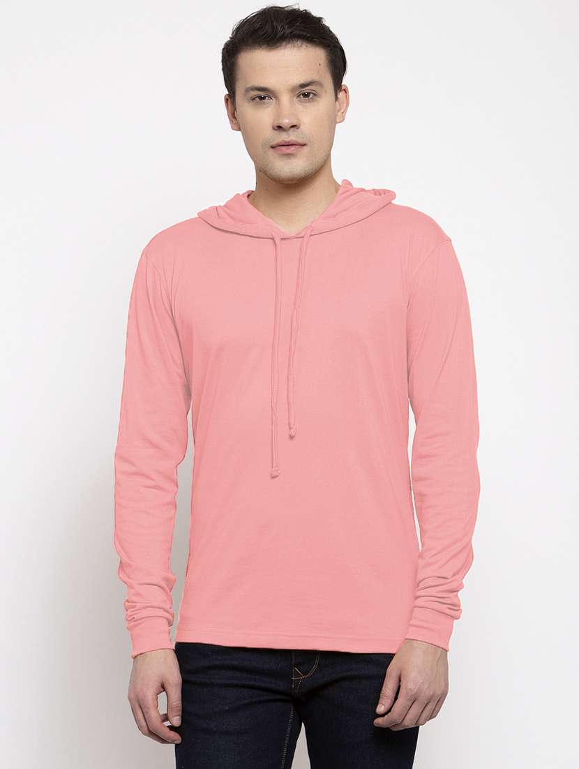 hooded neck solid t-shirt - 18628047 - Zoom Image - 0