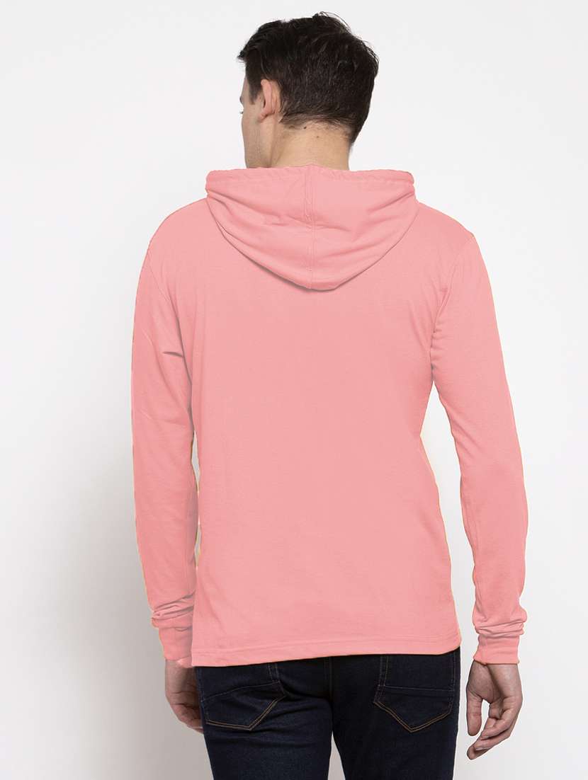 hooded neck solid t-shirt - 18628047 - Standard Image - 2