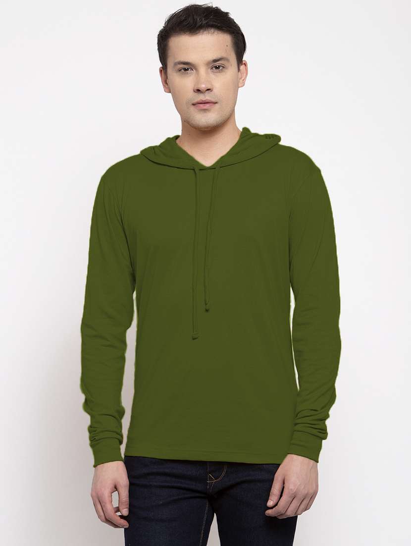 hooded neck solid t-shirt