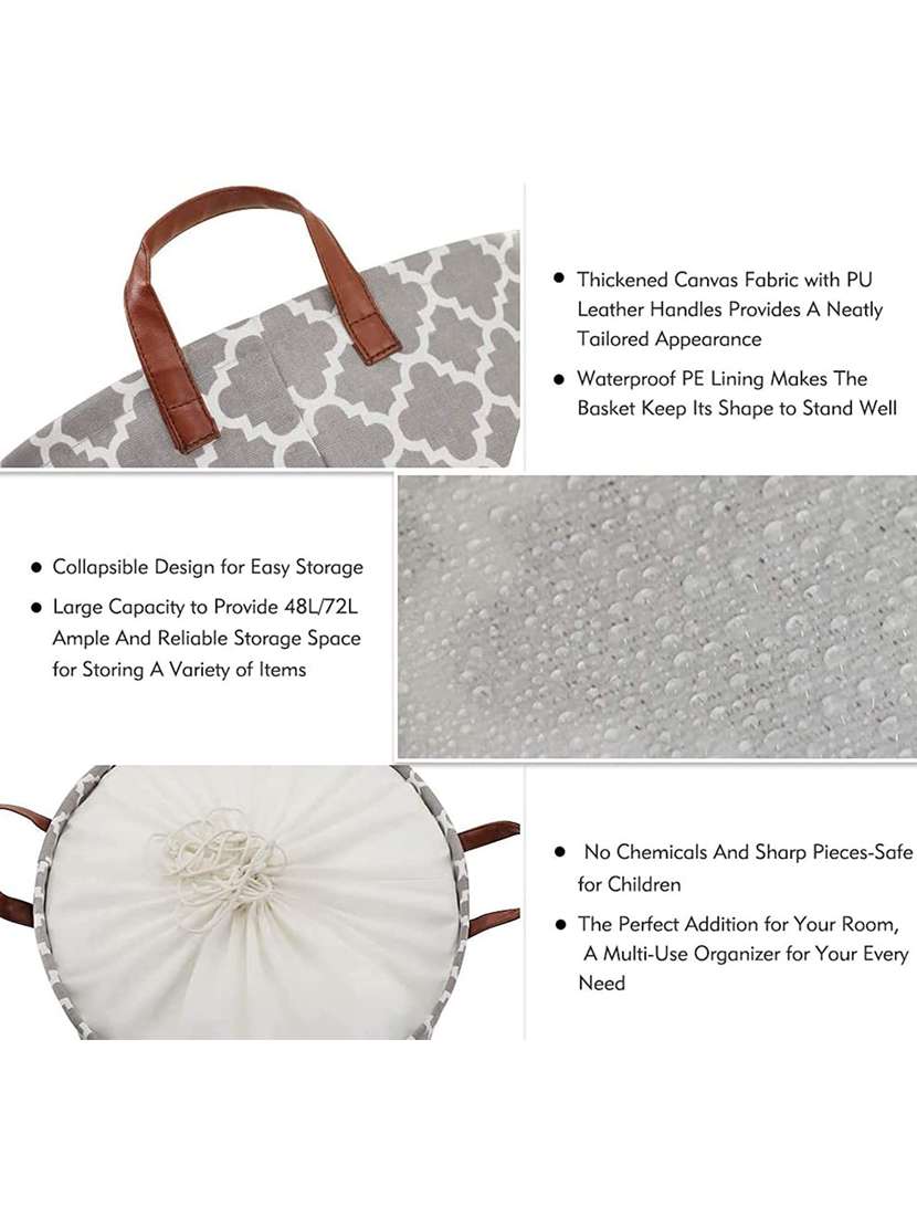 72l sized laundry basket (laltern grey)-56x40.5x40.5cm - 18629114 -  Standard Image - 2