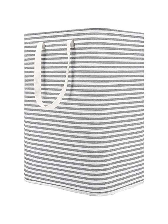 striped laundry storage basket