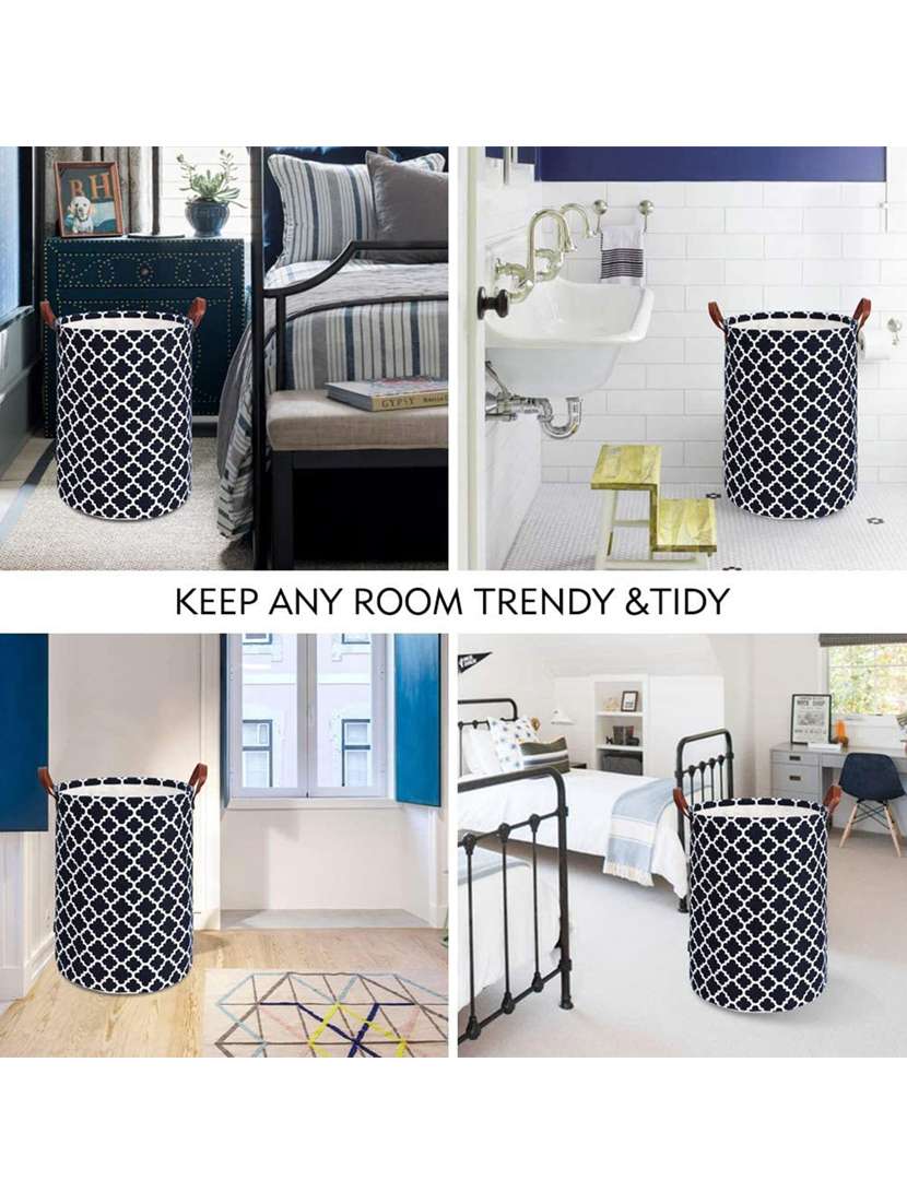 48l sized laundry basket (laltern black)-48x36x36cm - 18629117 -  Standard Image - 2