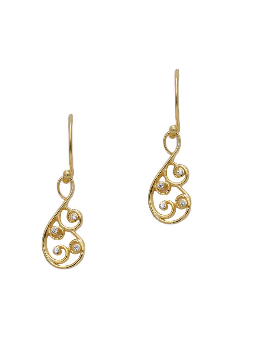gold plated drop earring - 18632932 -  Zoom Image - 0
