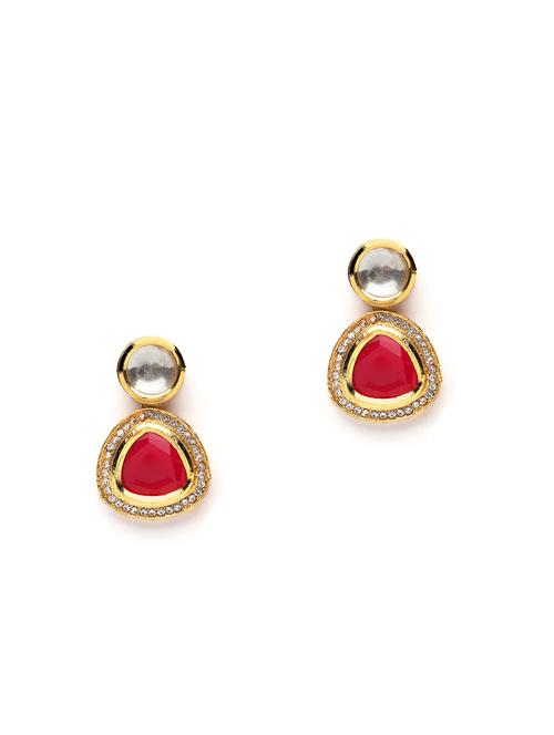 gold plated drop earring - 18632953 - Standard Image - 0