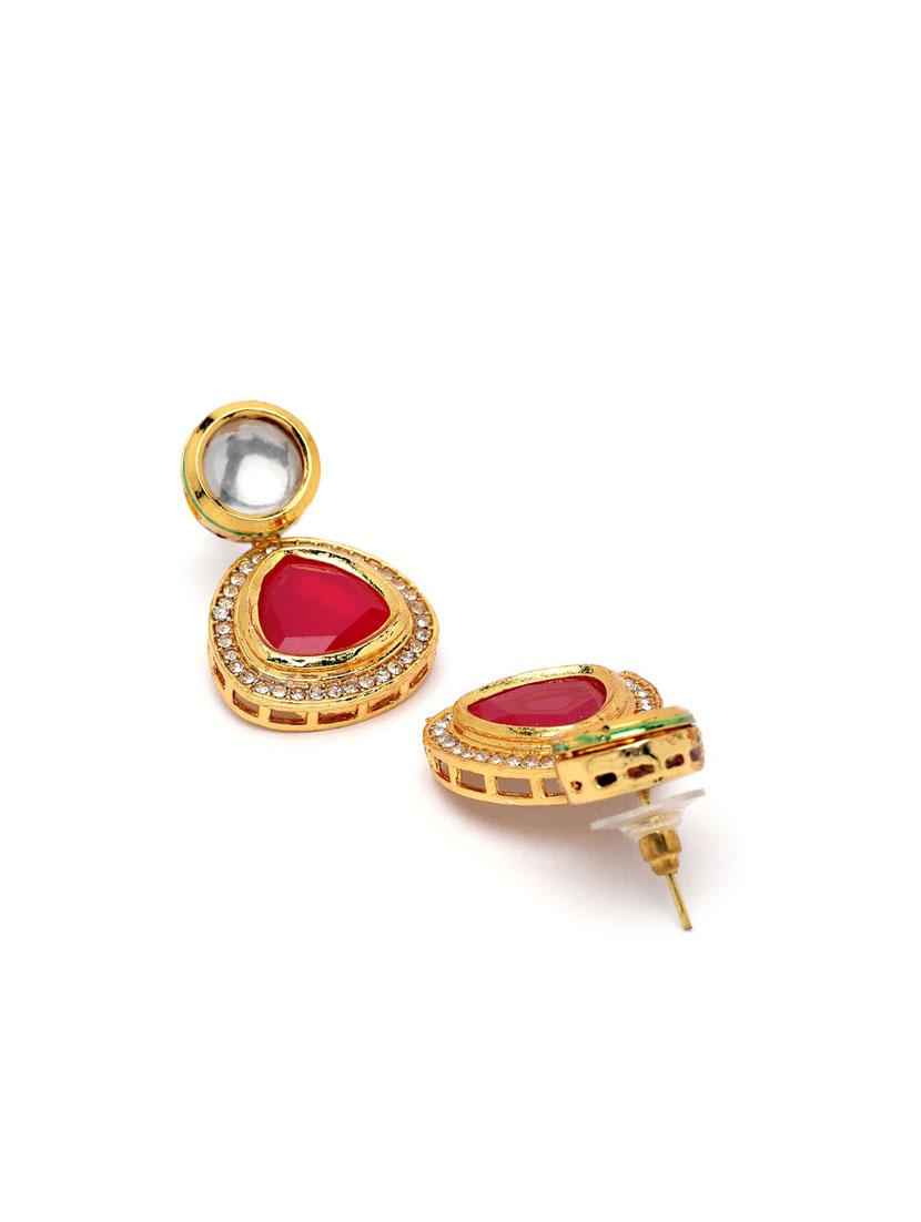gold plated drop earring - 18632953 - Standard Image - 2