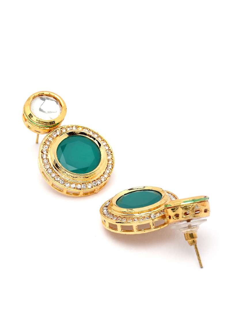 gold plated drop earring - 18632954 - Standard Image - 2