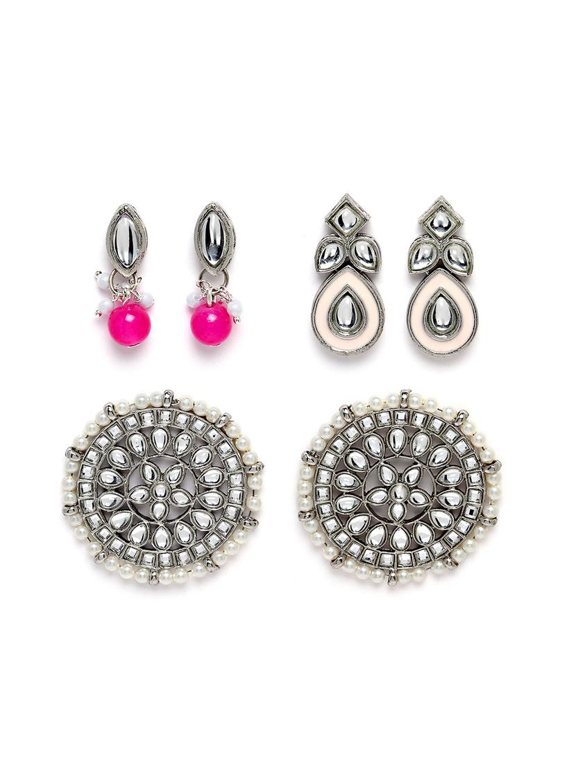 set of 3 silver plated earring - 18632969 - Zoom Image - 0