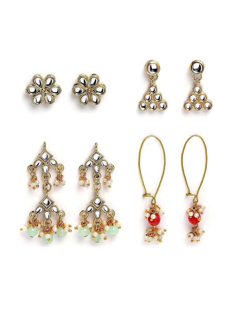 set of 4 gold plated earring - 18632976 -  Zoom Image - 0