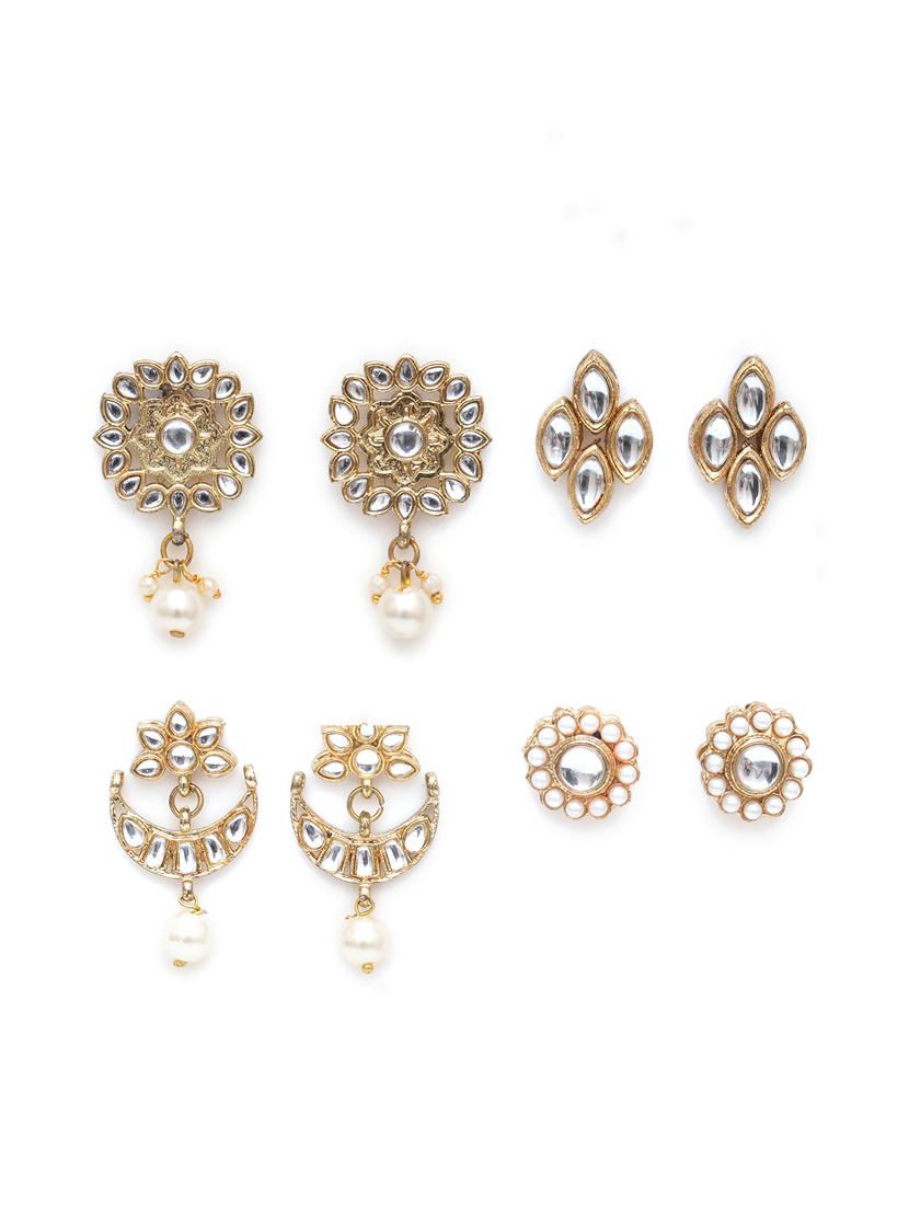 set of 4 gold plated earring - 18632980 -  Zoom Image - 0