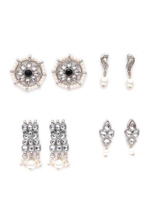 set of 3 silver plated earring - 18632984 - Standard Image - 0