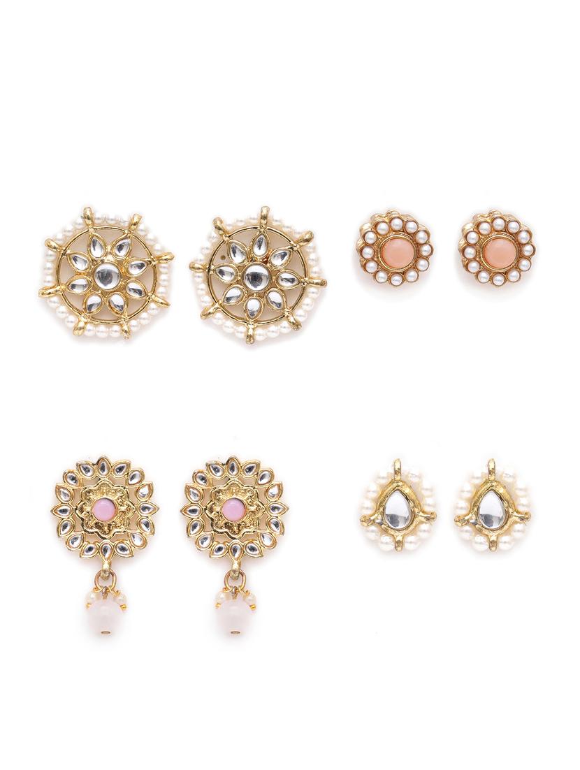 set of 4 gold plated earring - 18632985 - Zoom Image - 0