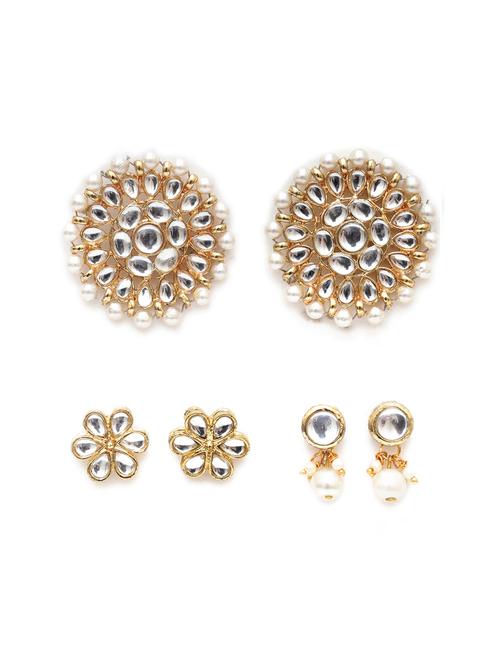 set of 3 gold plated earring - 18632988 - Standard Image - 0
