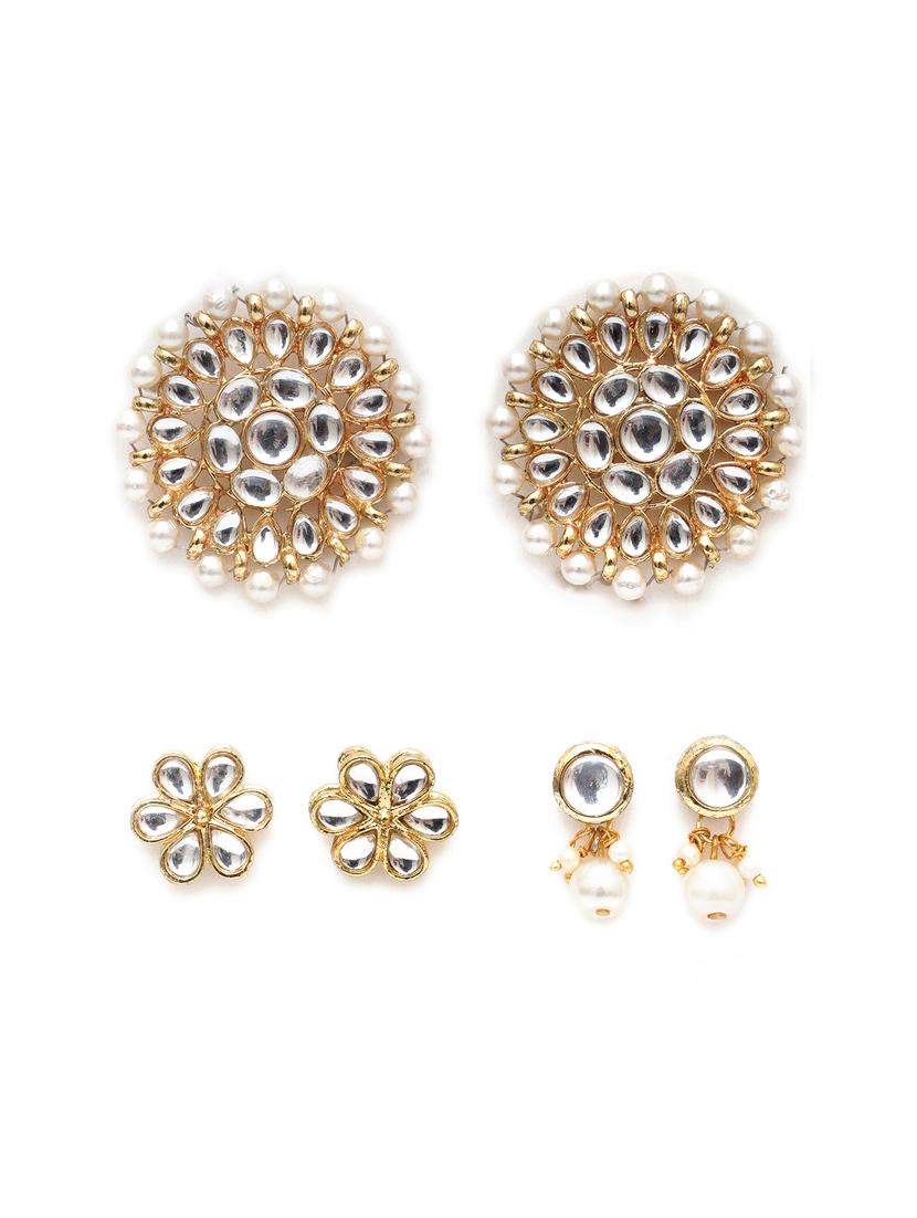 set of 3 gold plated earring - 18632988 - Zoom Image - 0