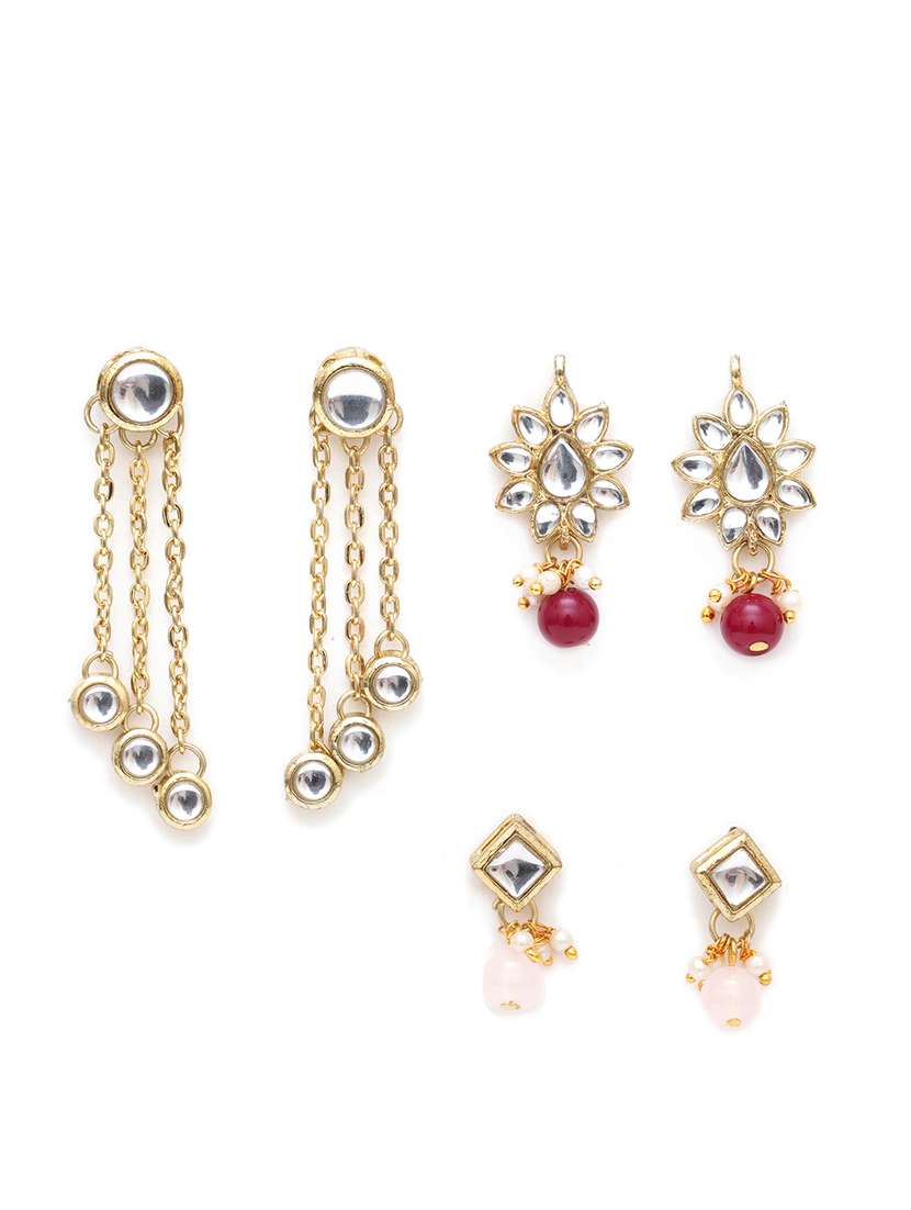 set of 3 gold plated earring - 18632996 - Zoom Image - 0