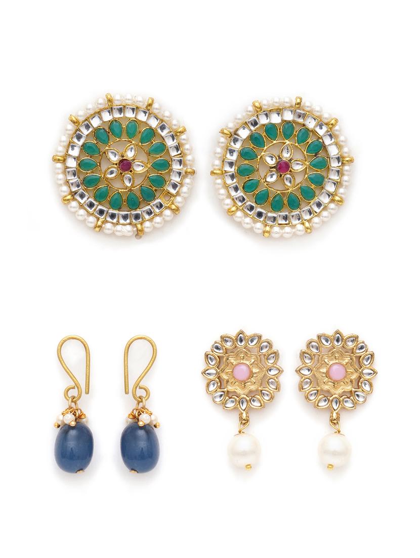 set of 3 gold plated earring - 18632997 - Zoom Image - 0