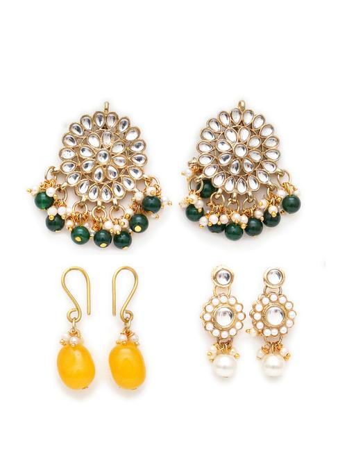 set of 3 gold plated earring - 18633003 - Standard Image - 0
