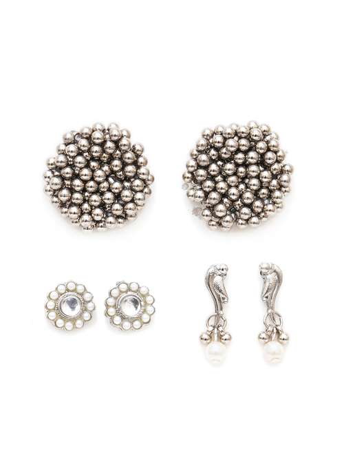 set of 3 silver plated earring - 18633005 -  Standard Image - 0
