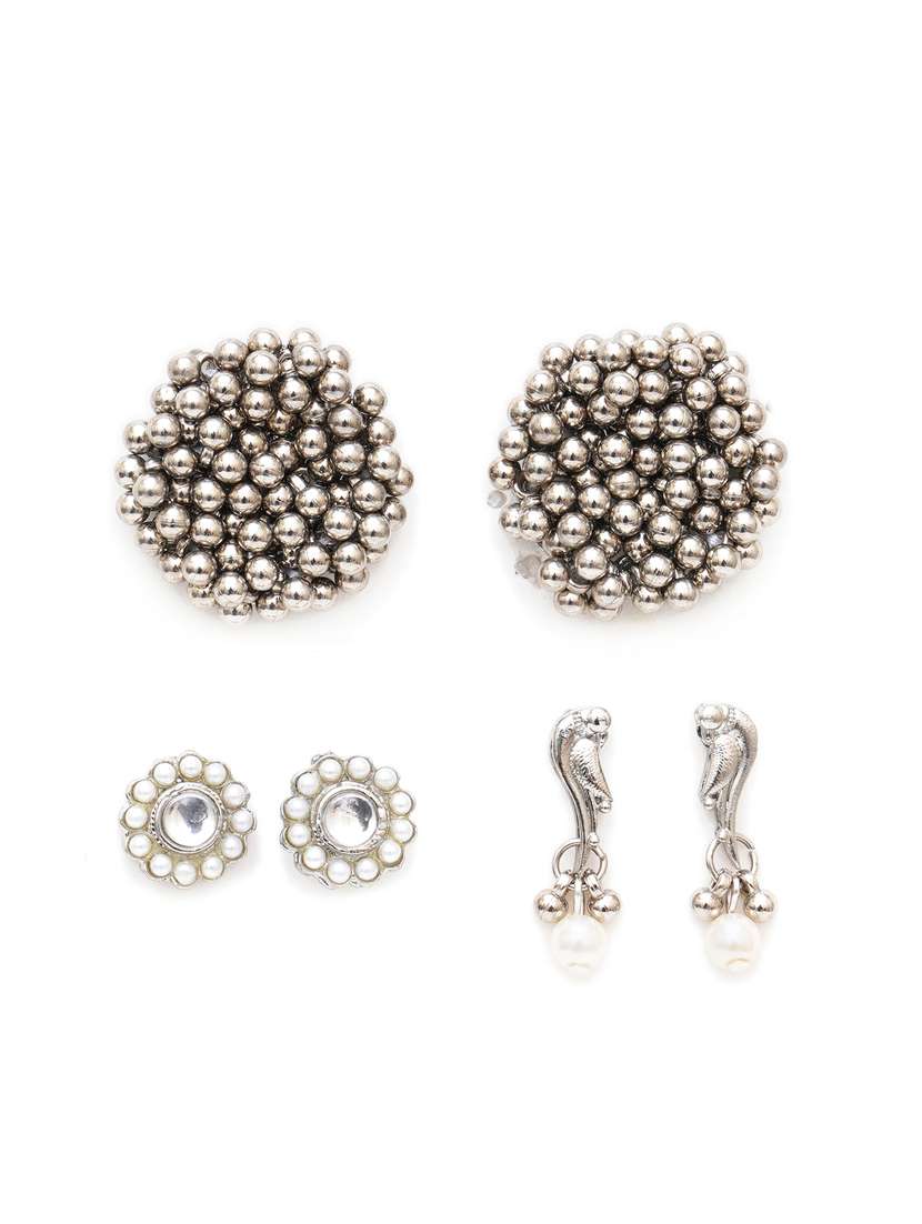 set of 3 silver plated earring