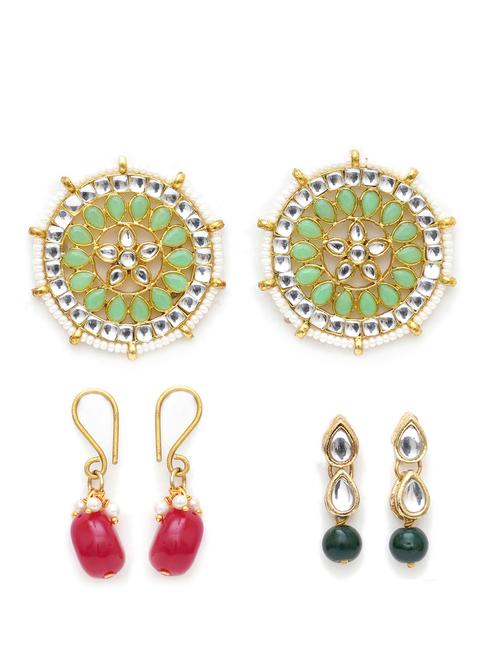 set of 3 gold plated earring - 18633006 -  Standard Image - 0