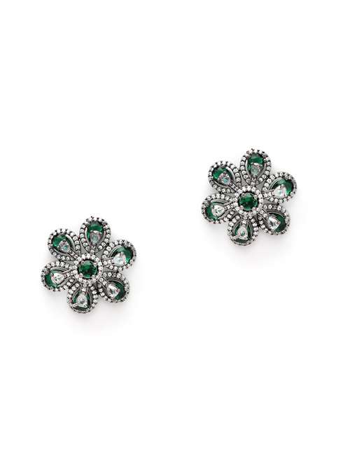 silver plated stud earring - 18633125 - Standard Image - 0