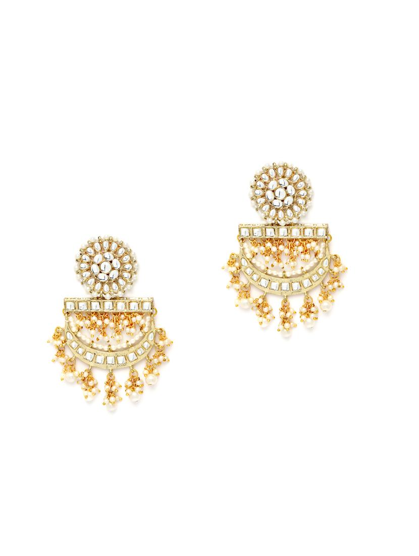 gold plated dangler earring - 18633134 - Zoom Image - 0