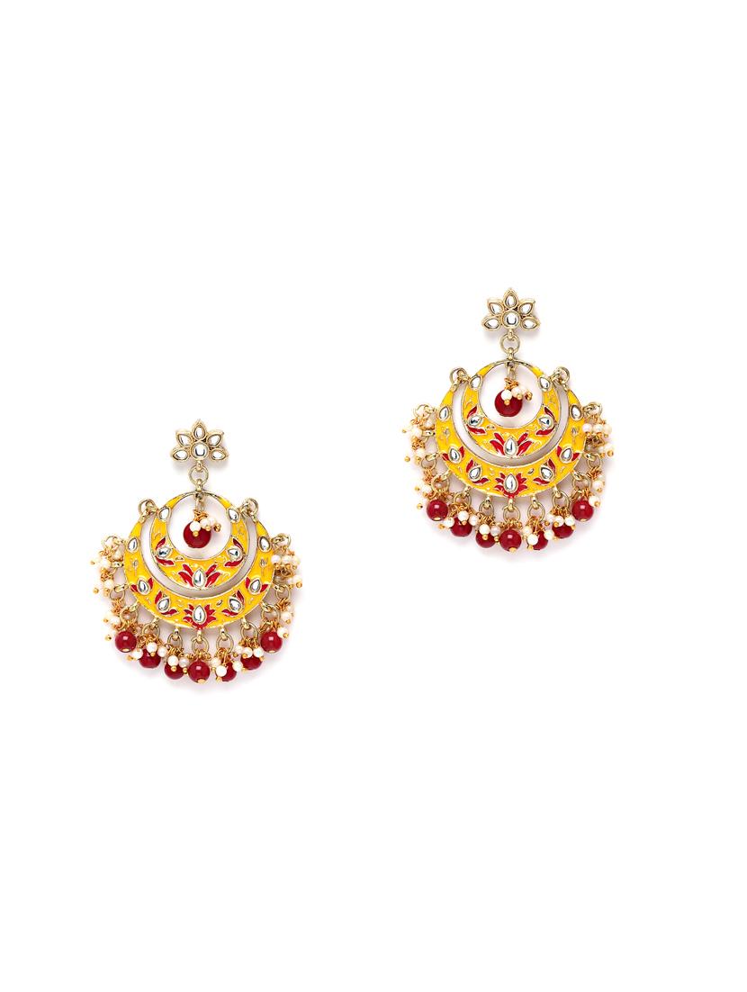 gold plated chandbali earring - 18633141 - Zoom Image - 0
