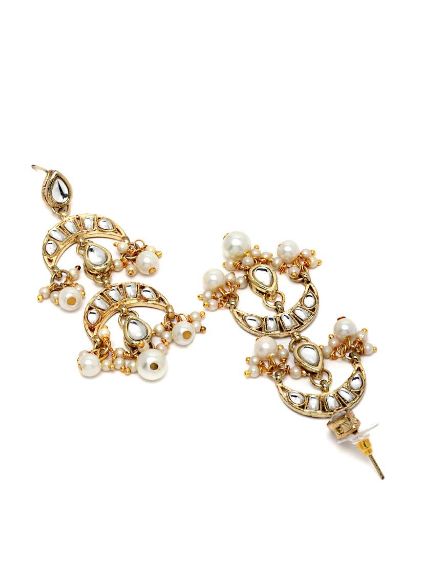 gold plated dangler earring - 18633143 - Standard Image - 2
