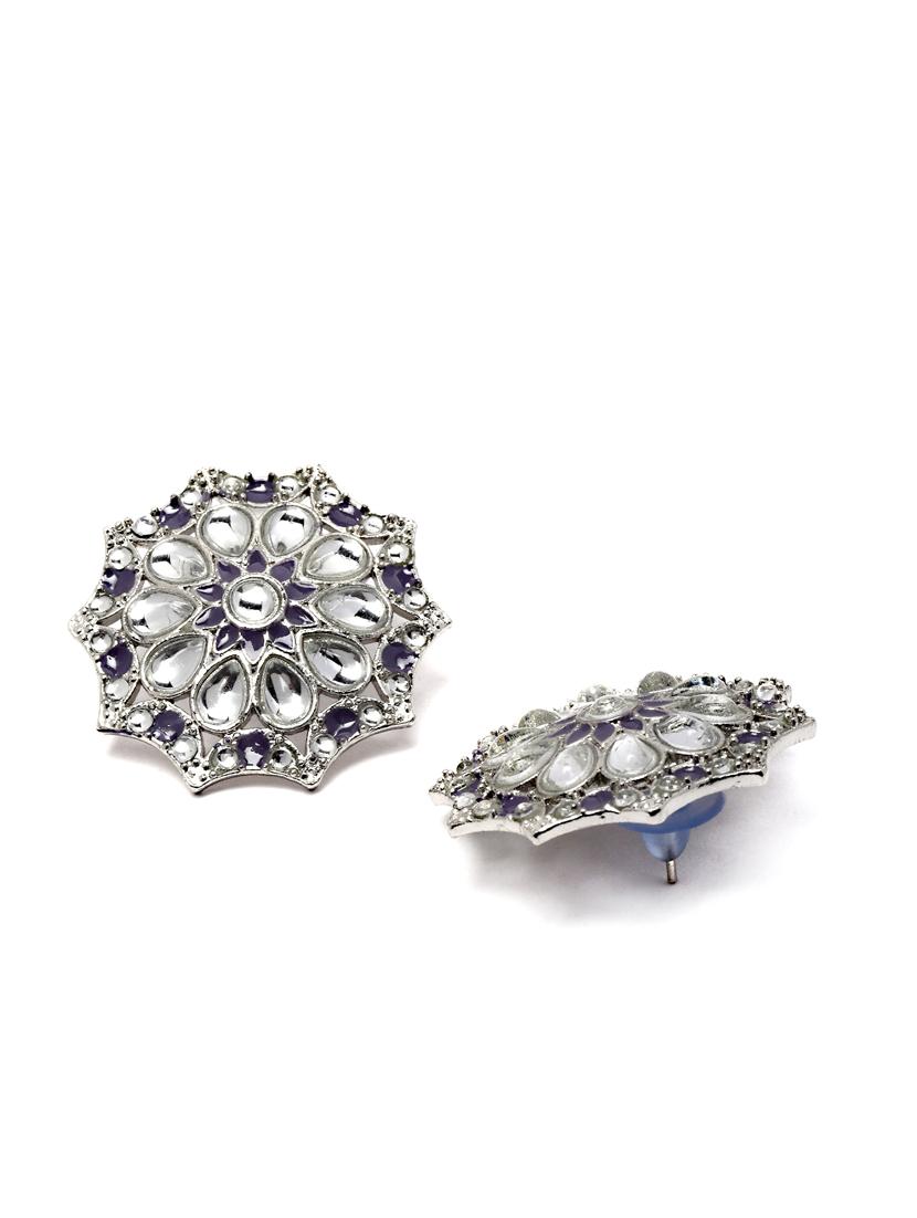 silver plated stud earring - 18633150 - Standard Image - 2
