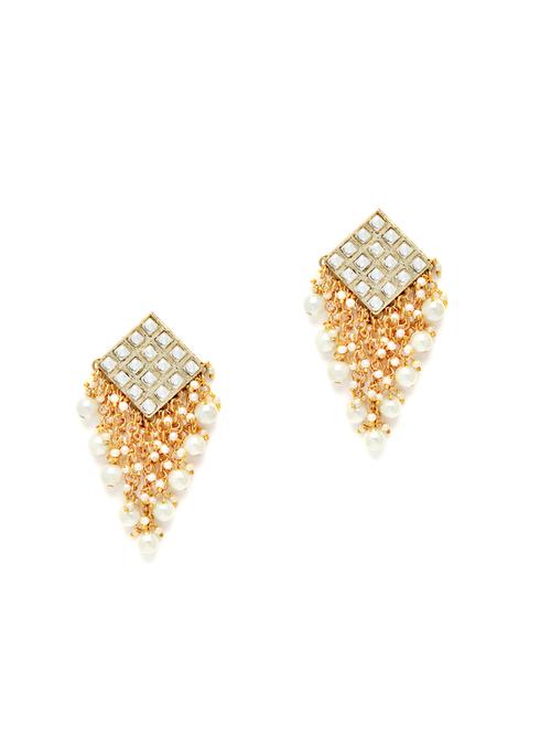 gold plated dangler earring - 18633153 - Standard Image - 0