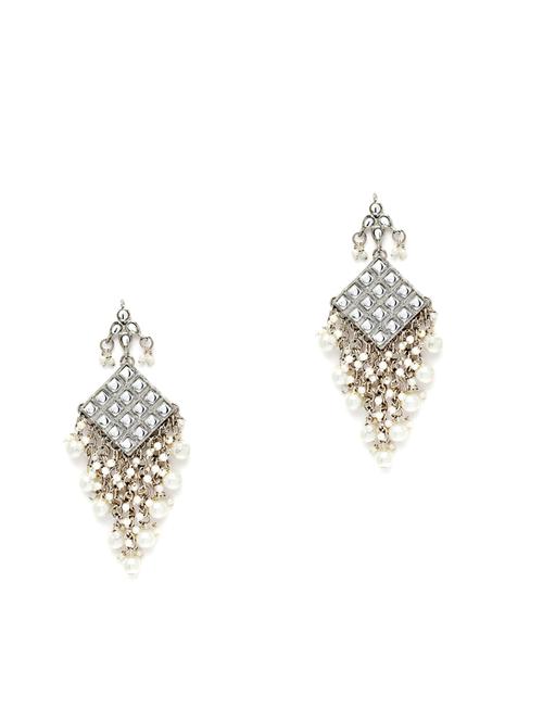 silver plated dangler earring - 18633154 - Standard Image - 0