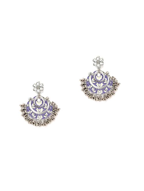 silver plated chandbali earring - 18633158 - Standard Image - 0