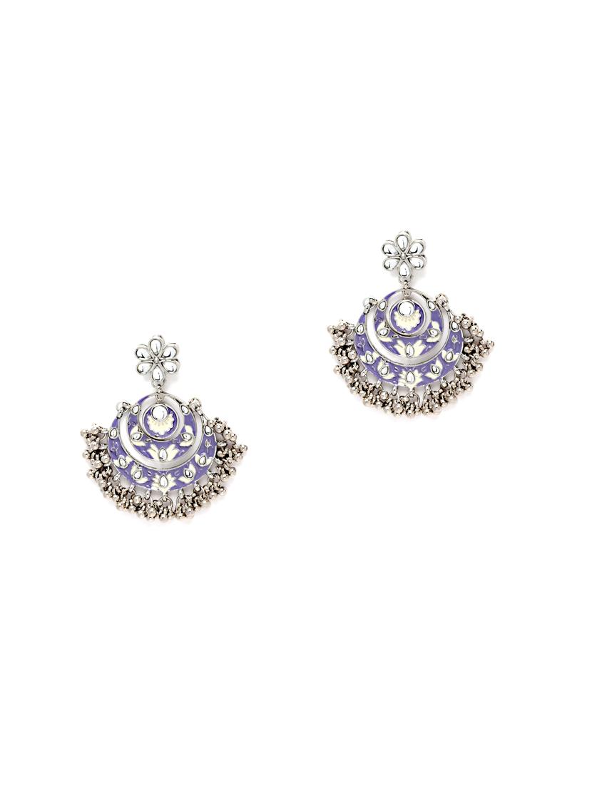 silver plated chandbali earring - 18633158 - Zoom Image - 0