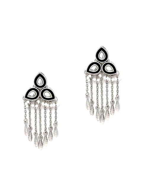 silver plated dangler earring - 18633159 - Standard Image - 0