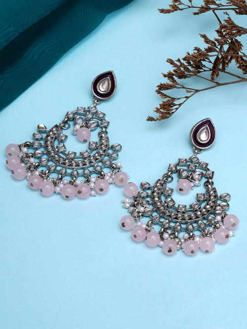 pink metal chandballi earring - 18633227 -  Standard Image - 0