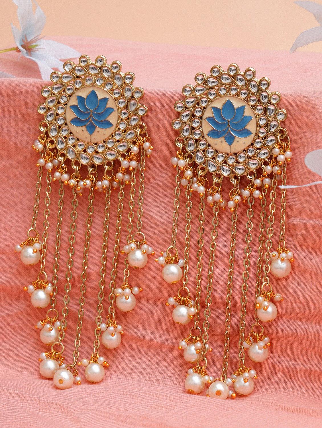 blue metal earring