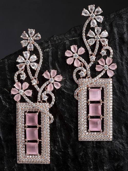 pink metal earring - 18633280 - Standard Image - 0