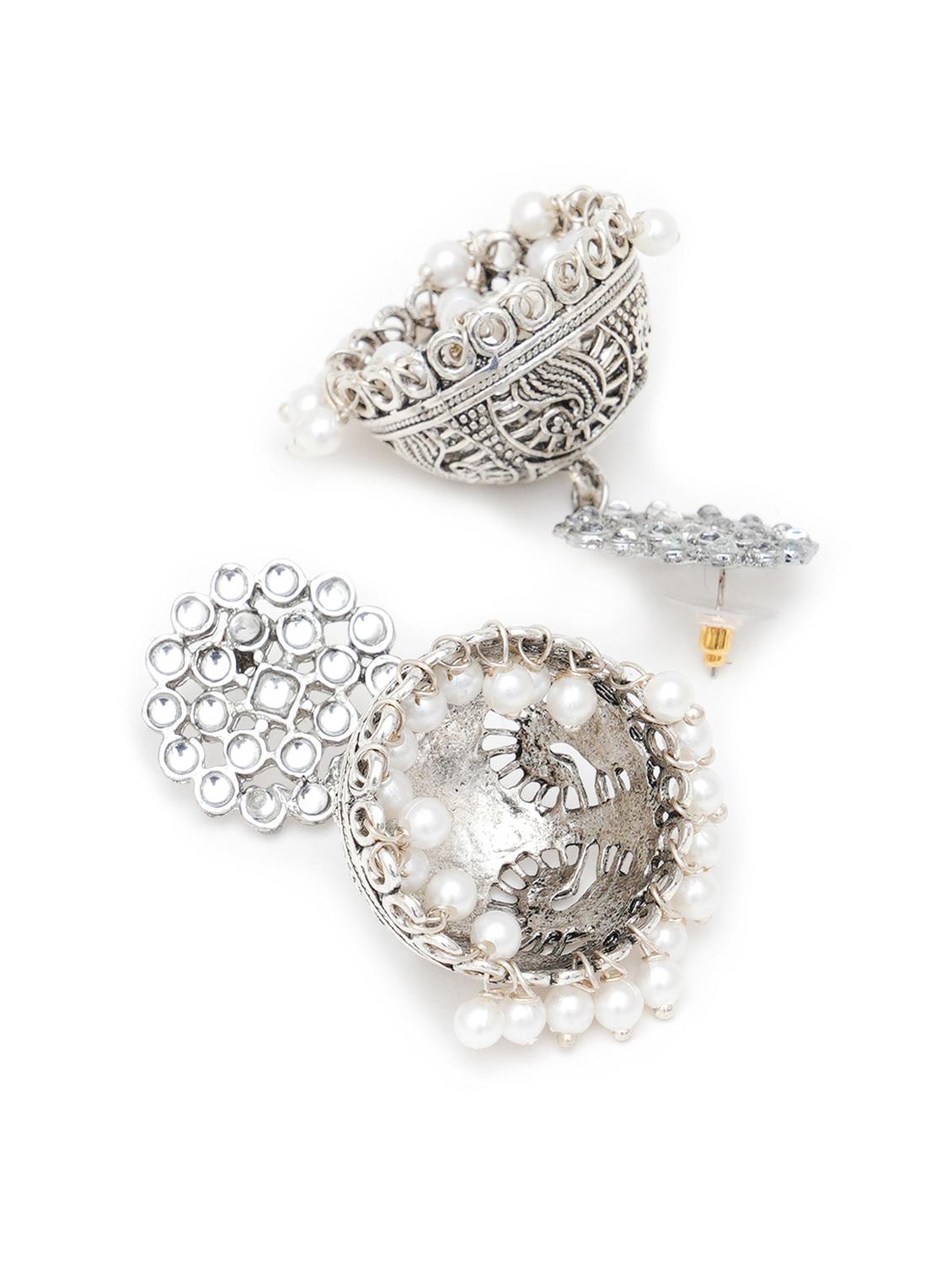 white metal earring - 18633425 - Standard Image - 2