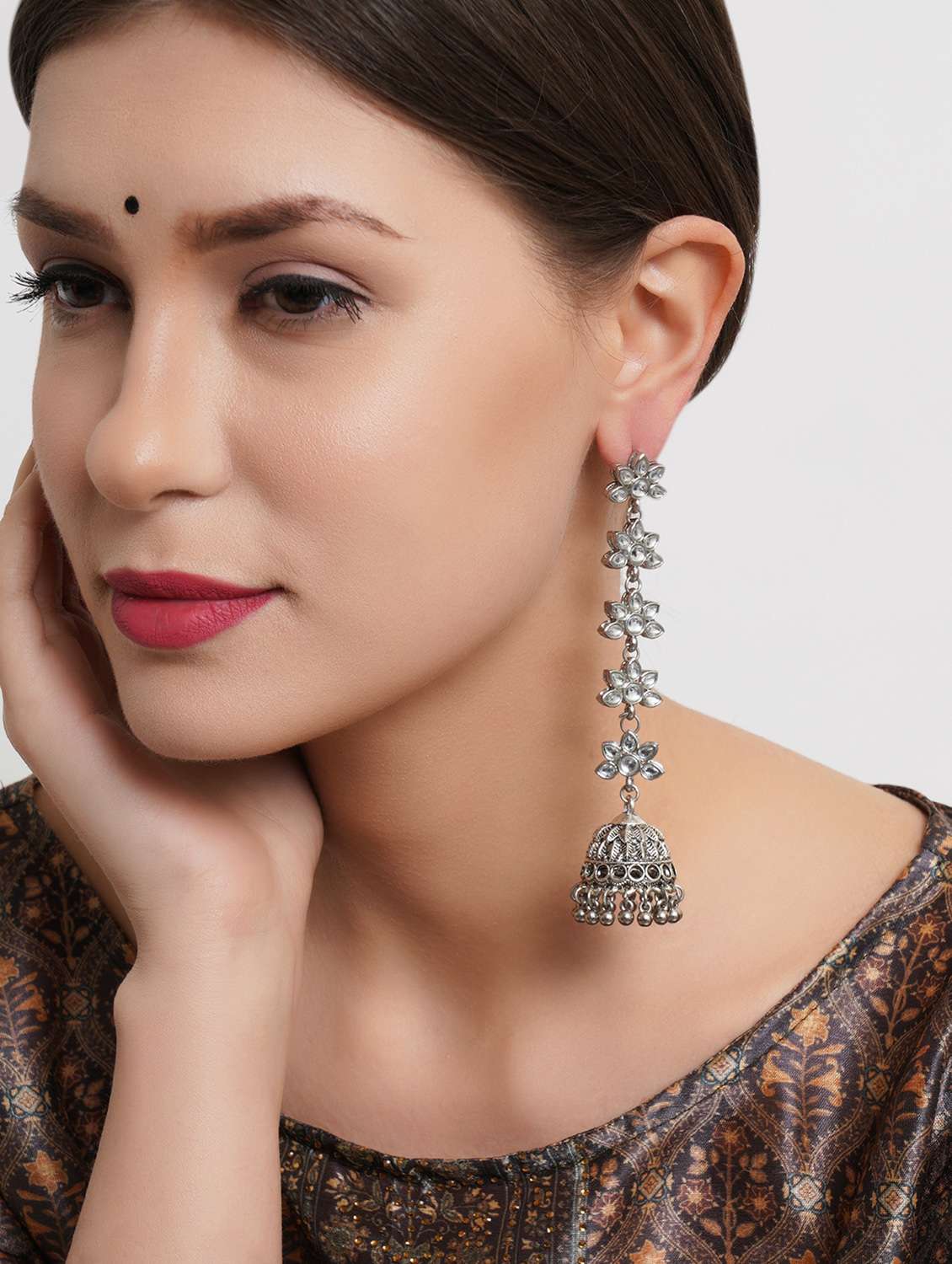 Silver Metal Earring