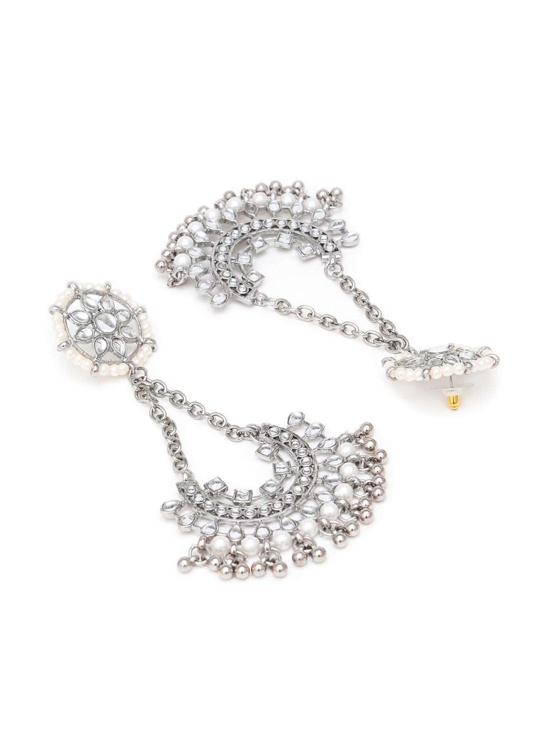 silver metal earring - 18633431 - Standard Image - 2