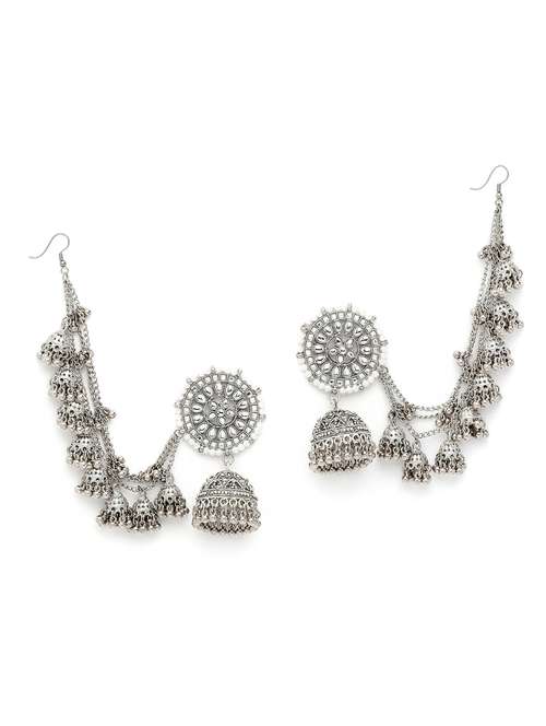 silver metal earring - 18633441 -  Standard Image - 0