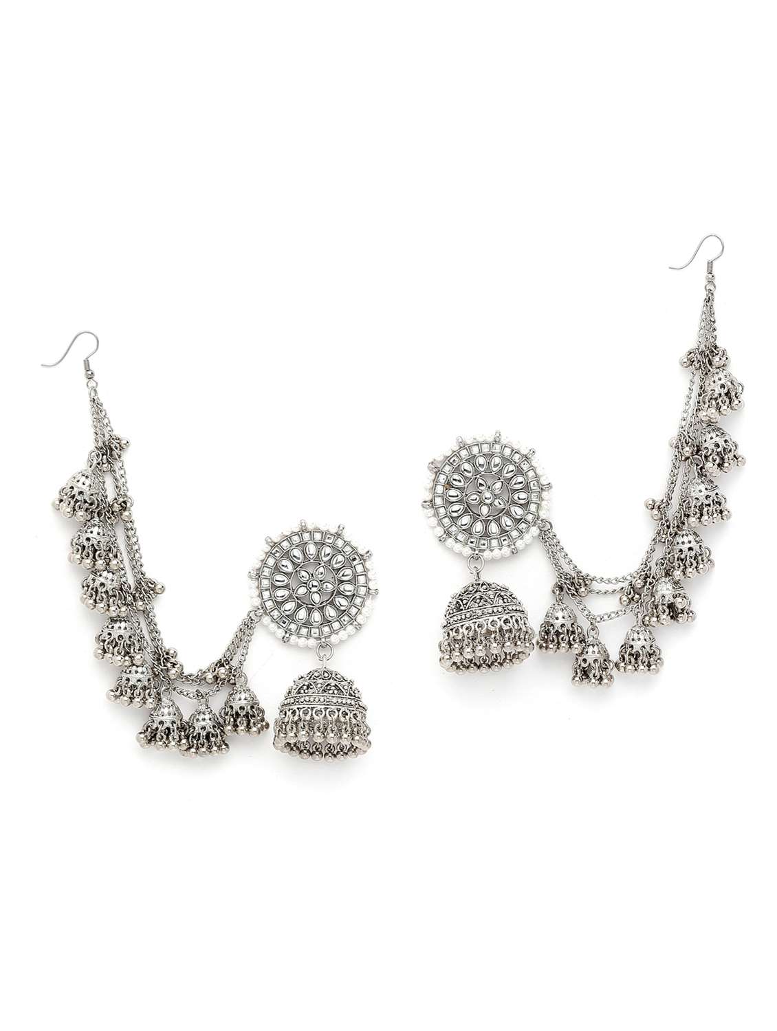 silver metal earring - 18633441 -  Zoom Image - 0
