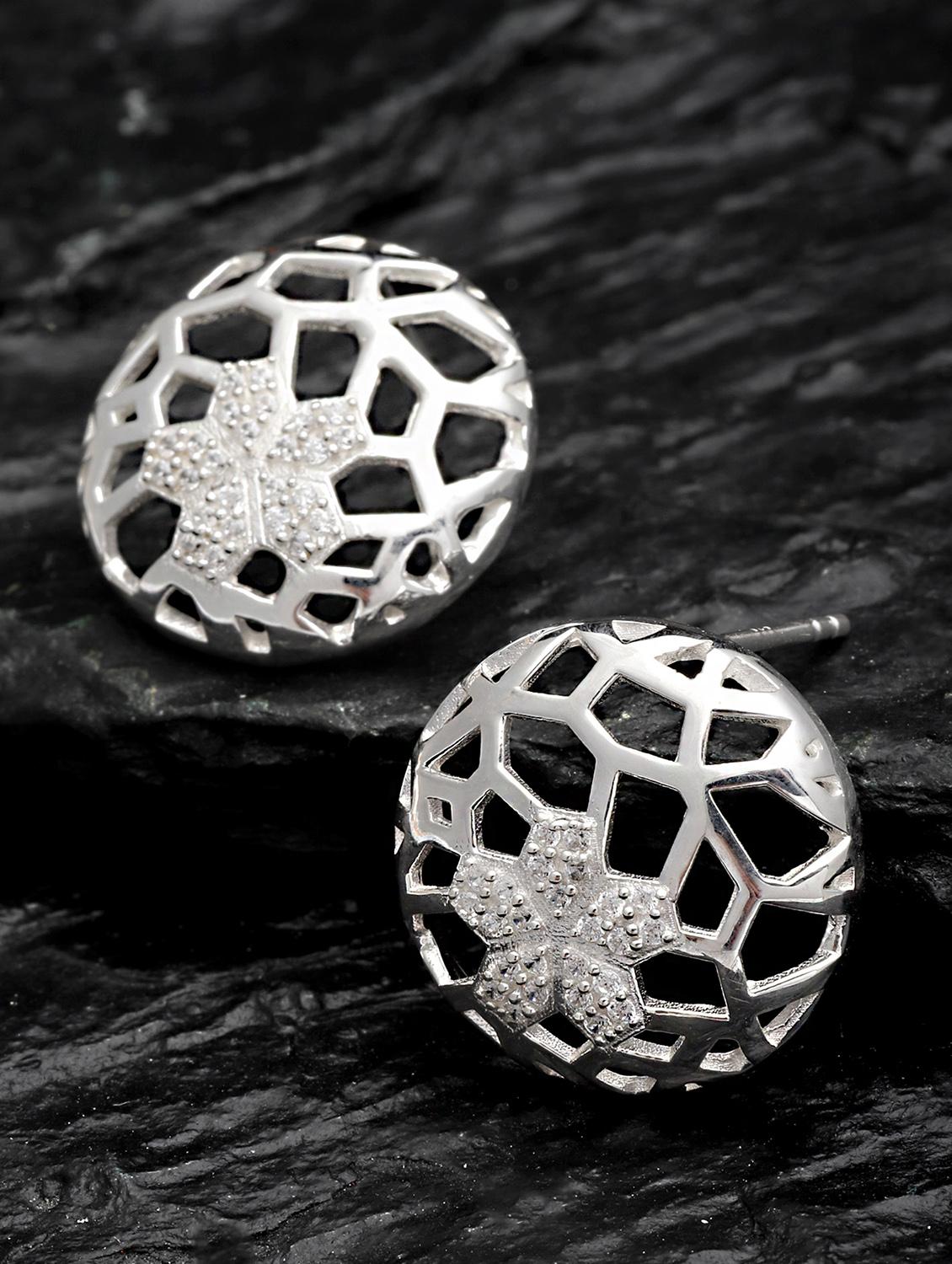 silver plated stud earring - 18633454 -  Zoom Image - 0