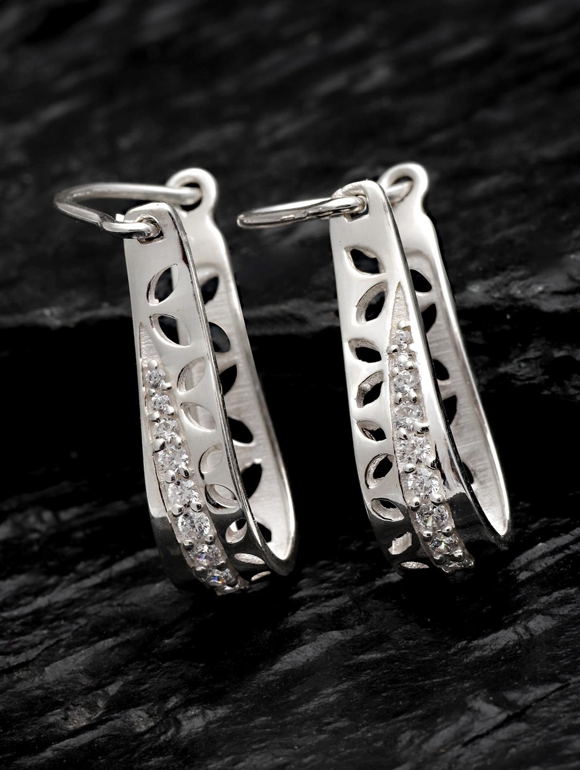 silver plated hoop earring - 18633457 - Zoom Image - 0