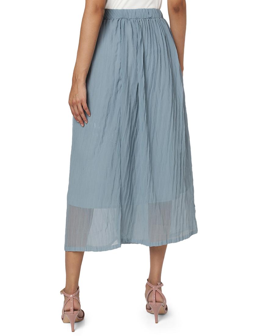 blue georgette pleated skirts - 18633510 - Standard Image - 2